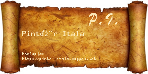Pintér Itala névjegykártya